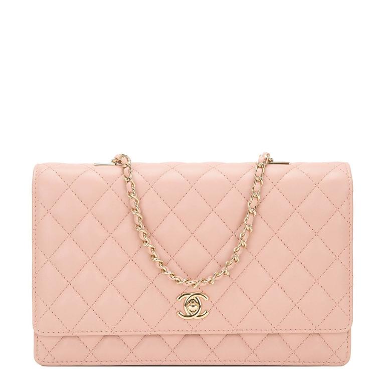 CHANEL Lambskin Quilted Fantasy Pearl Flap Light Gold 346063