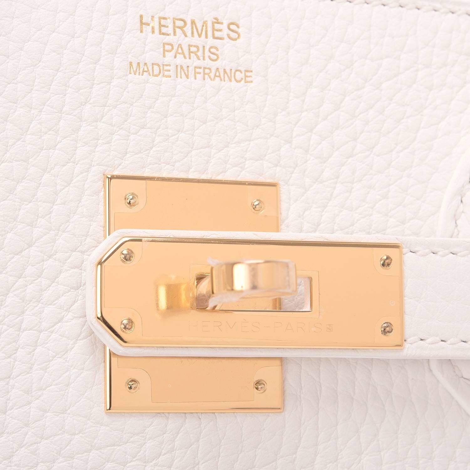 Hermes White Clemence Birkin 35cm Gold Hardware 1