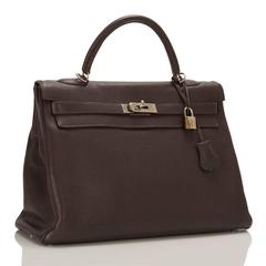 Hermes Ebene Chevre de Coromandel Kelly 35cm