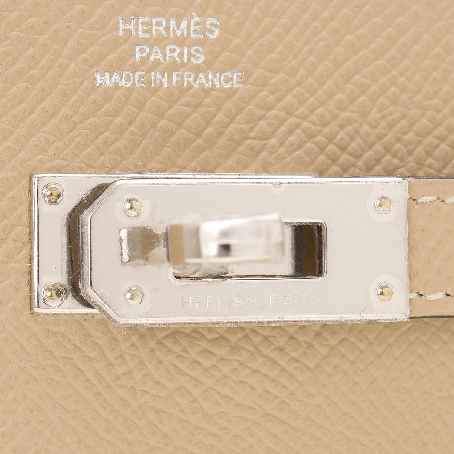 Beige Hermes Trench Epsom Kelly Long Wallet NEW For Sale