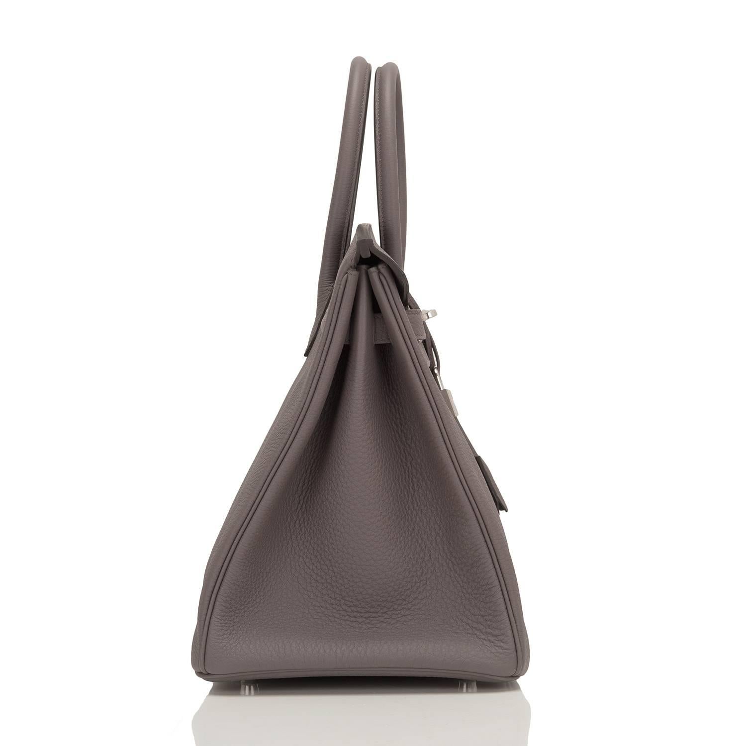 Gray Hermes Etain Togo 35cm Palladium Hardware Birkin Bag For Sale