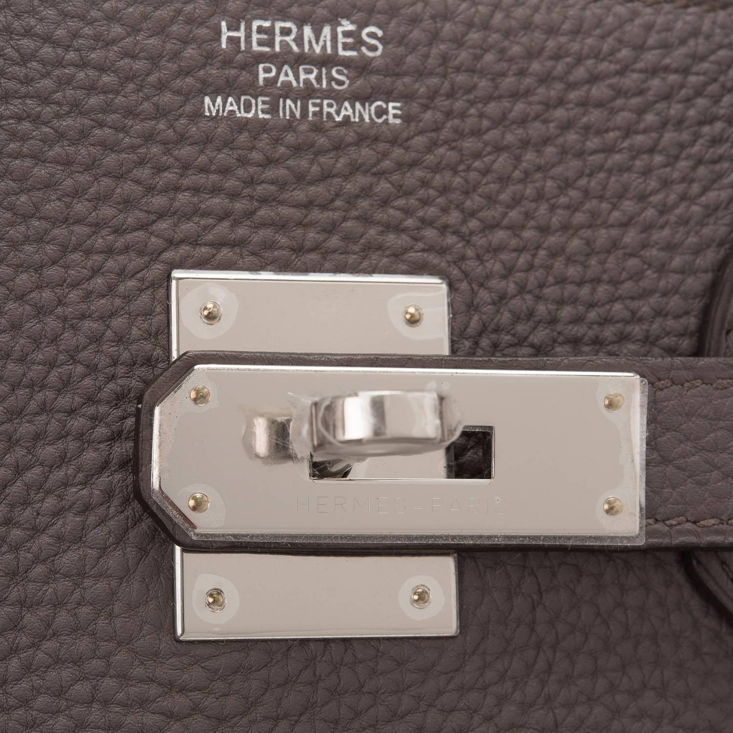 Hermes Etain Togo 35cm Palladium Hardware Birkin Bag For Sale 1