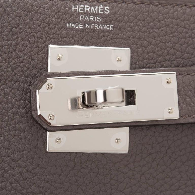 Hermes Kelly 28 Togo Bag Palladium Hardware Etain - NOBLEMARS