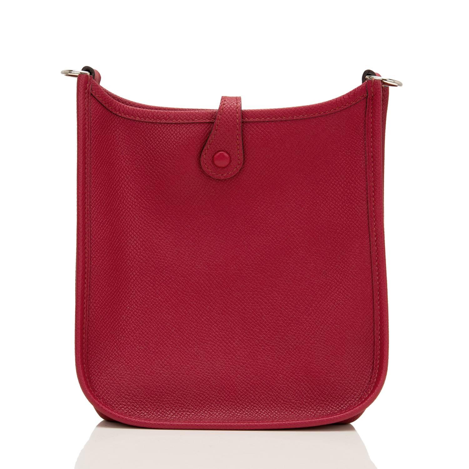 Hermes Rouge Grenat Epsom Evelyne III TPM In New Condition For Sale In New York, NY