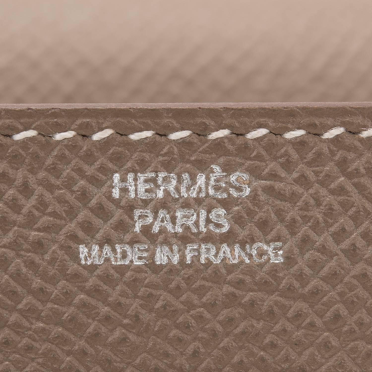 Hermes Etoupe Epsom Kelly Long Wallet For Sale 2