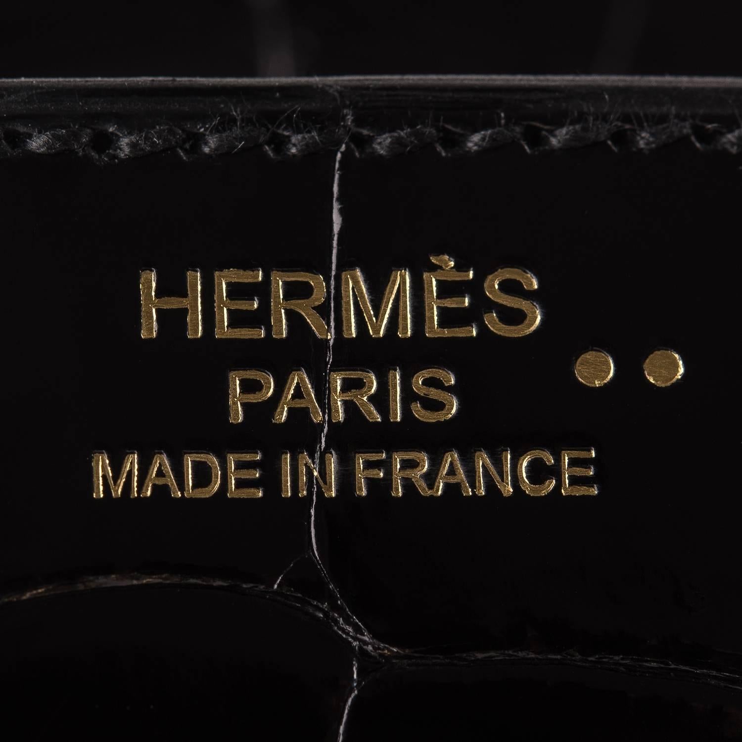Hermes Black Niloticus Crocodile Birkin 25cm Gold Hardware 3