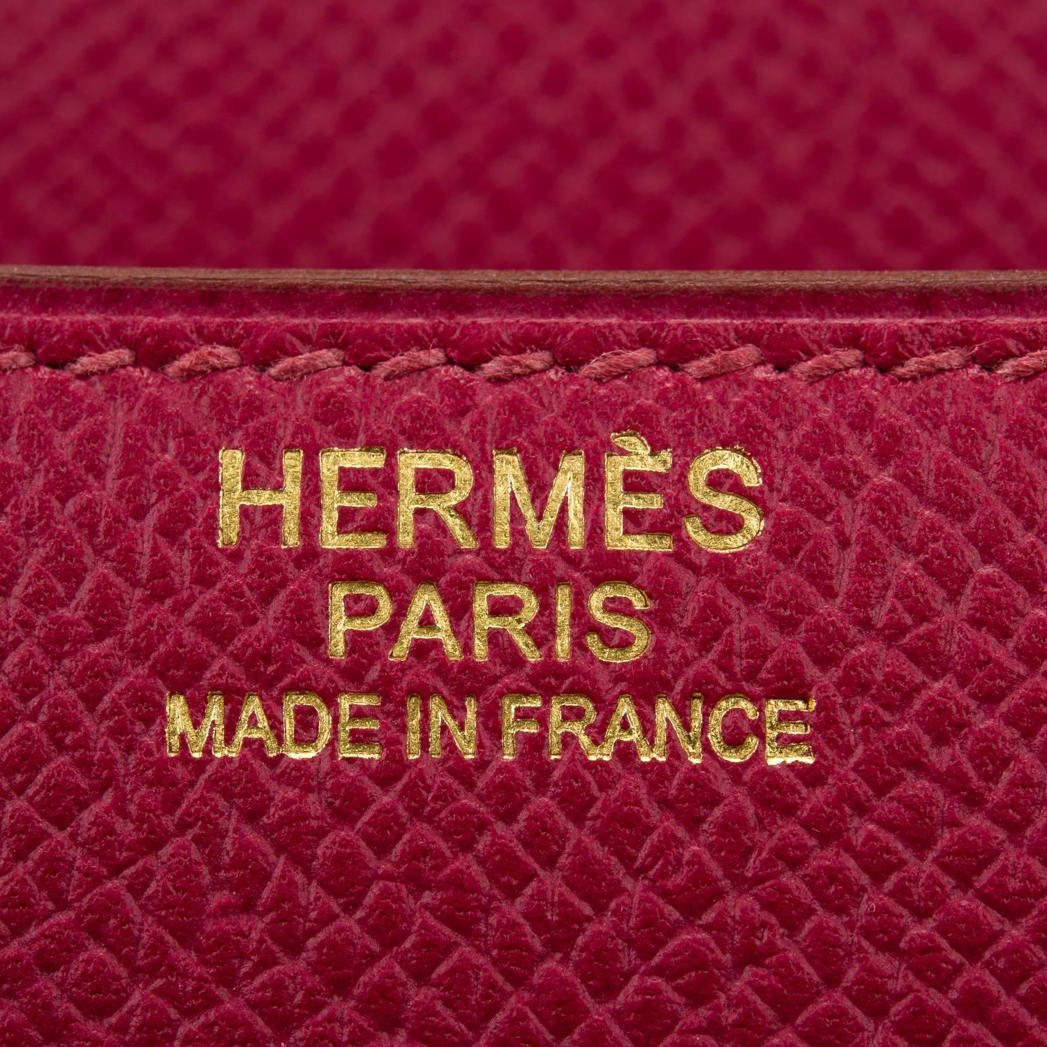 Hermes Rubis Epsom Constance 24cm Gold Hardware For Sale 2