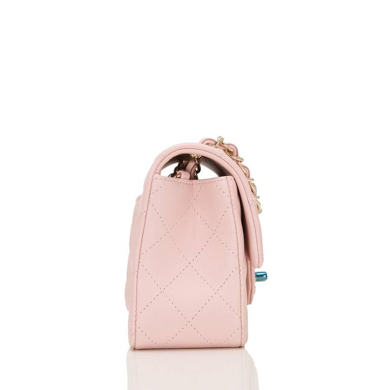 Chanel Pink Quilted Lambskin Rectangular Mini Classic Flap Bag at 1stDibs