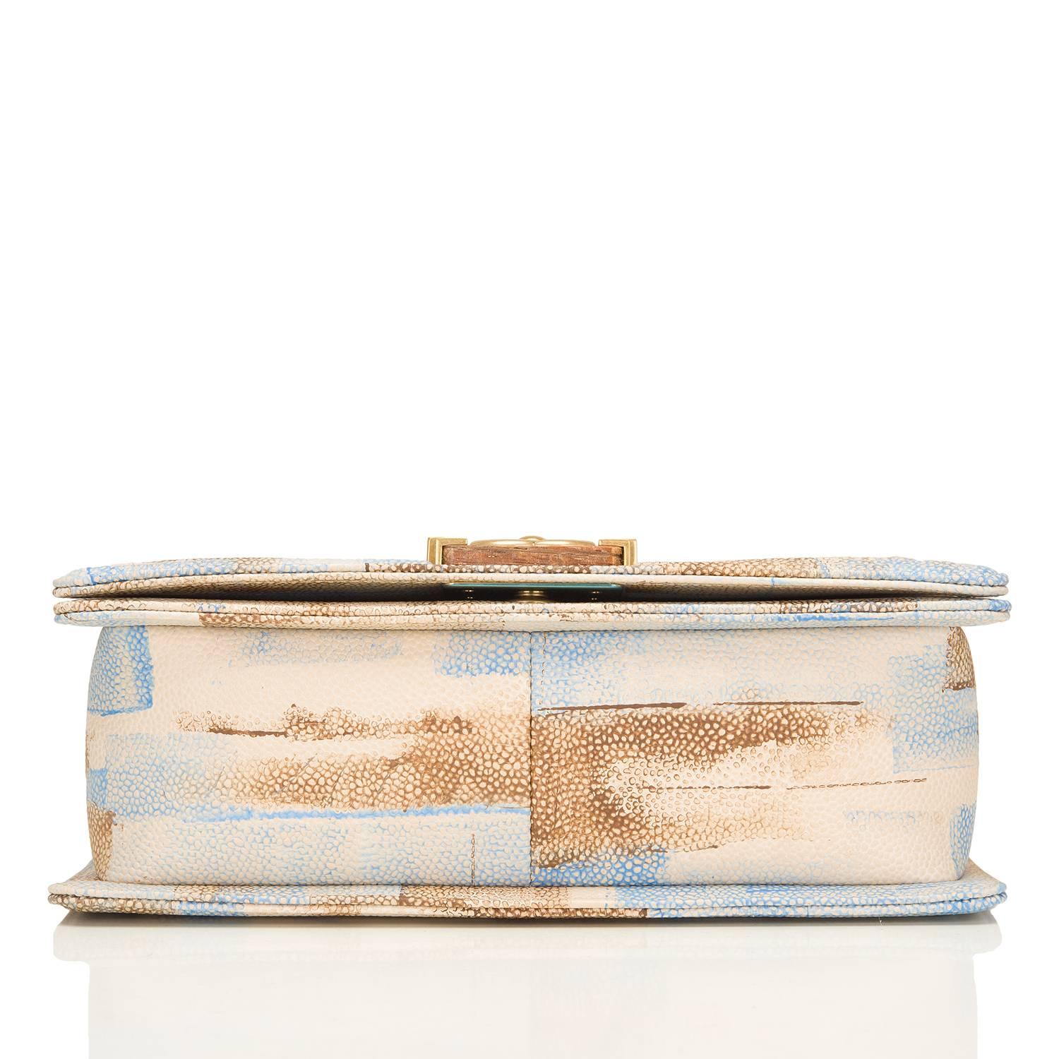 Women's Chanel Watercolor Printed Caviar Medium Boy Bag