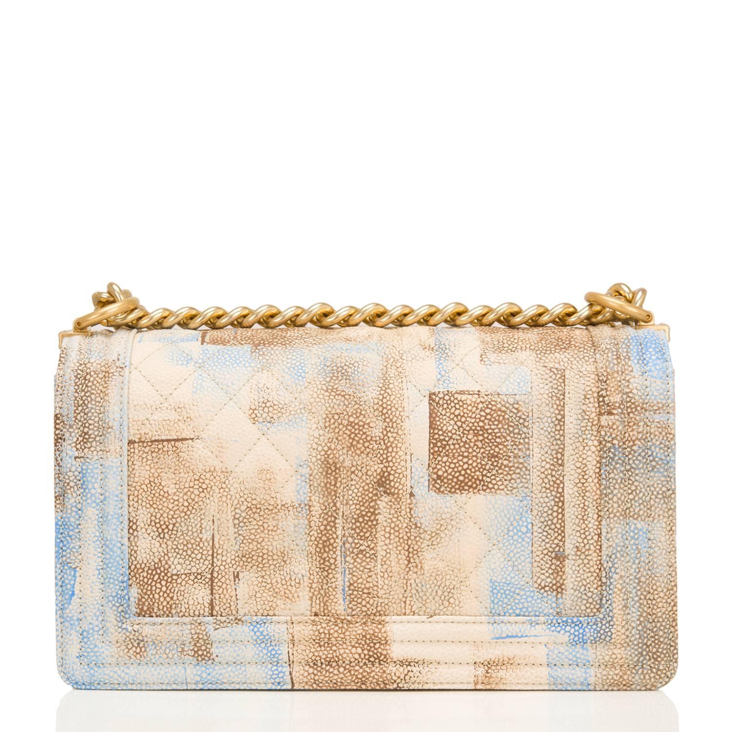 Chanel Watercolor Printed Caviar Medium Boy Bag In New Condition In New York, NY