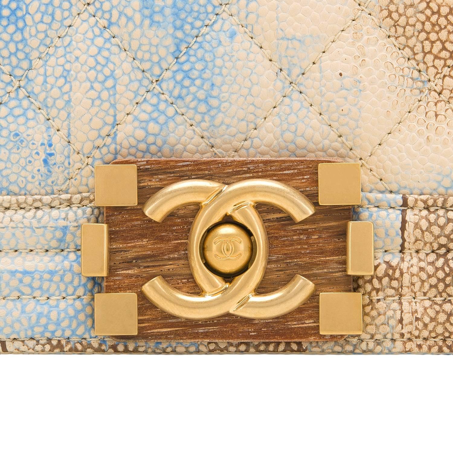Chanel Watercolor Printed Caviar Medium Boy Bag 2