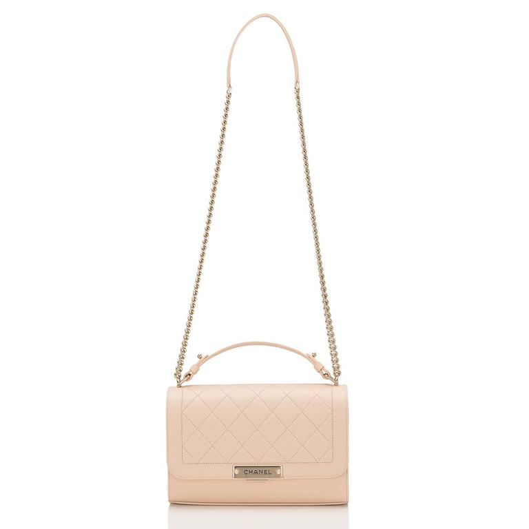 Chanel Light Beige Medium Label Click Flap Bag NEW For Sale at 1stDibs ...