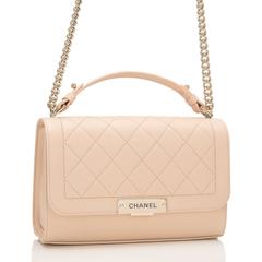 Chanel Light Beige Medium Label Click Flap Bag NEW