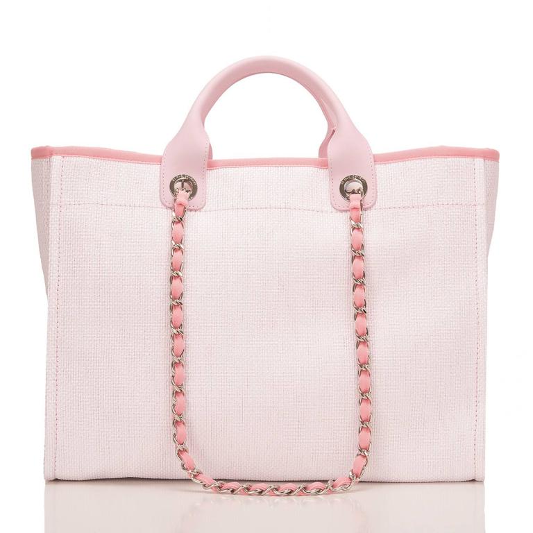 chanel pink canvas large deauville shopping tote for sale at 1stdibs chanel pink canvas large deauville shopping tote for sale at 1stdibs