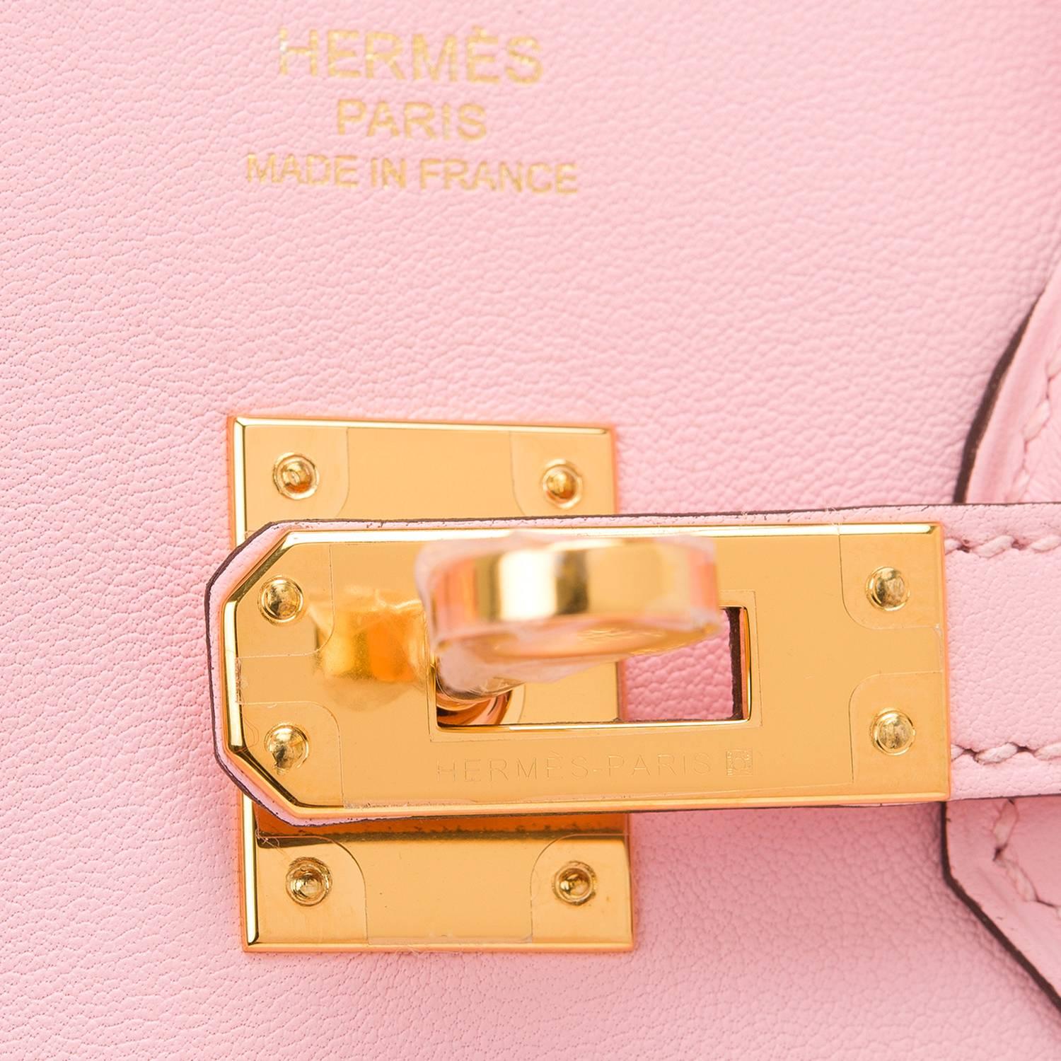 Pink Hermes Rose Sakura Swift Birkin 25cm Gold Hardware