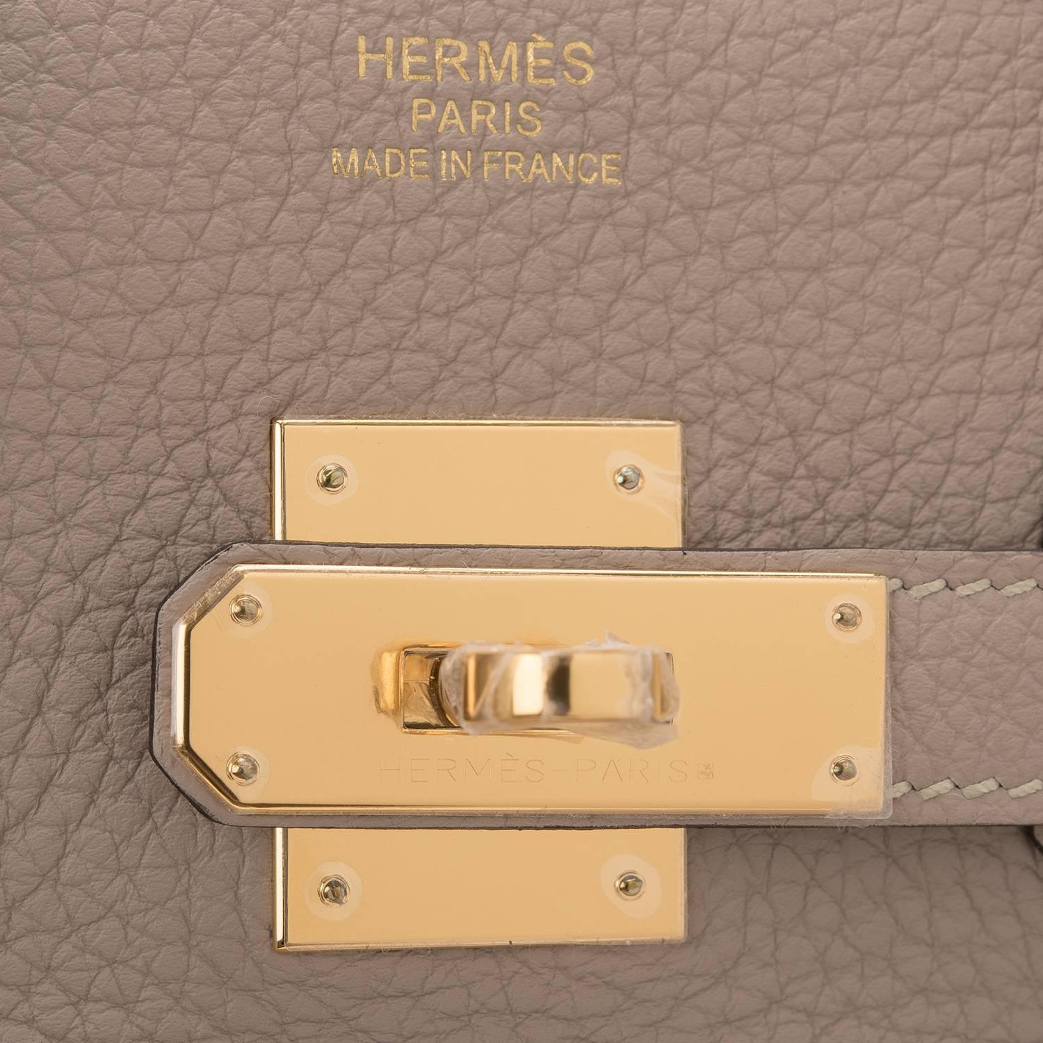 Hermes Gris Tourterelle Togo Birkin 35cm Gold Hardware For Sale 1