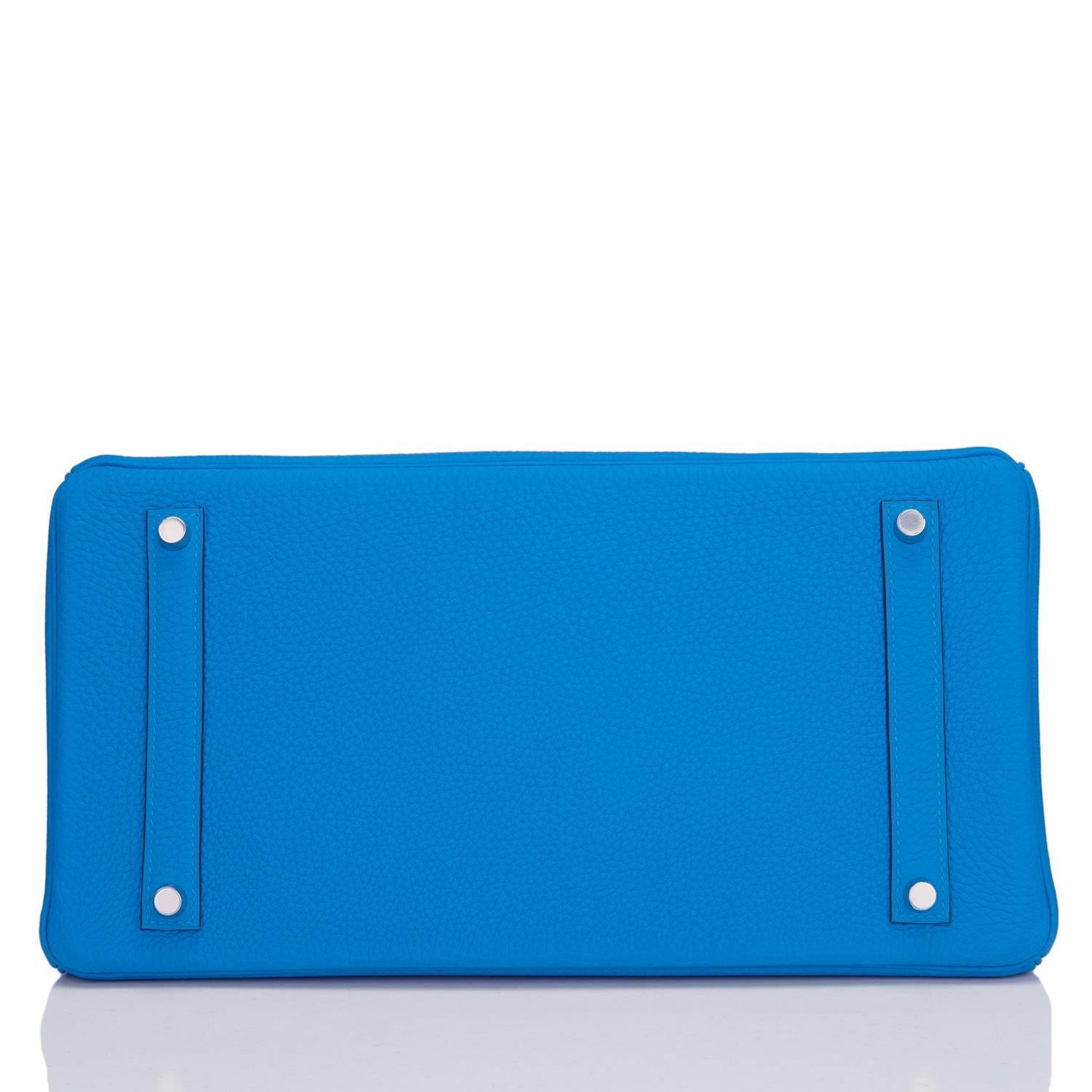 Women's Hermes Bleu Zanzibar Verso Togo Birkin 35cm Palladium Hardware