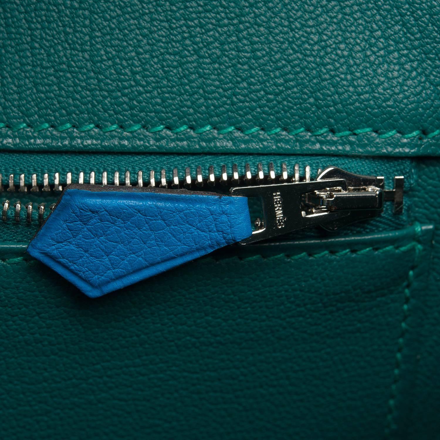 Hermes Bleu Zanzibar Verso Togo Birkin 35cm Palladium Hardware 3