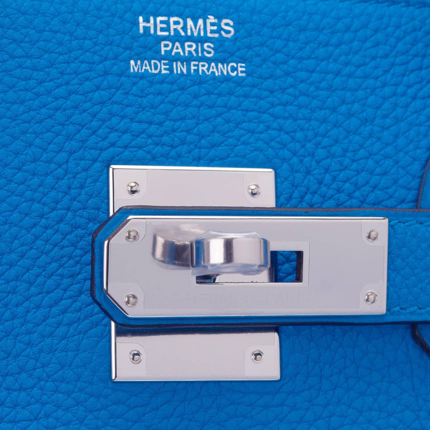 Hermes Bleu Zanzibar Verso Togo Birkin 35cm Palladium Hardware 1