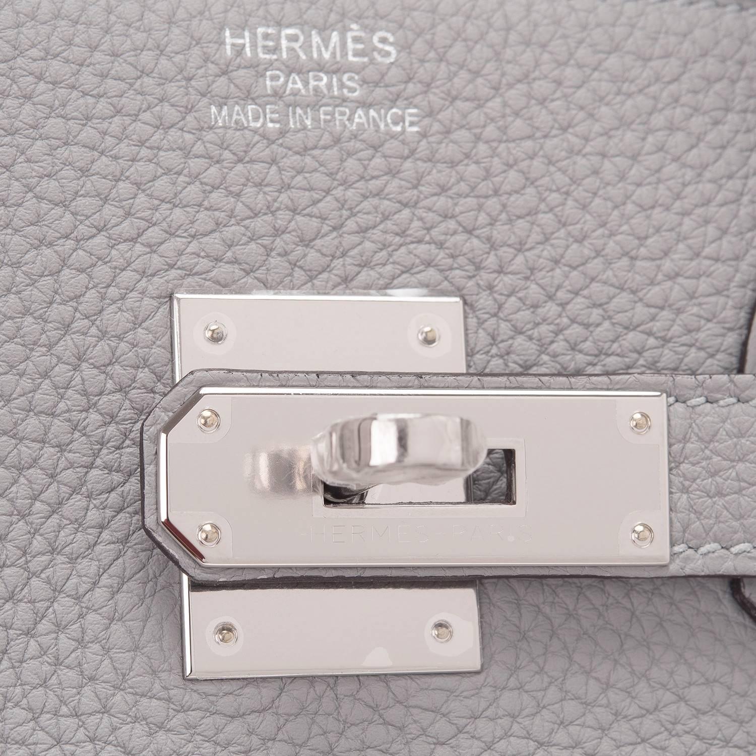 Hermes Gris Mouette Verso Togo Birkin 35cm Palladium Hardware 1