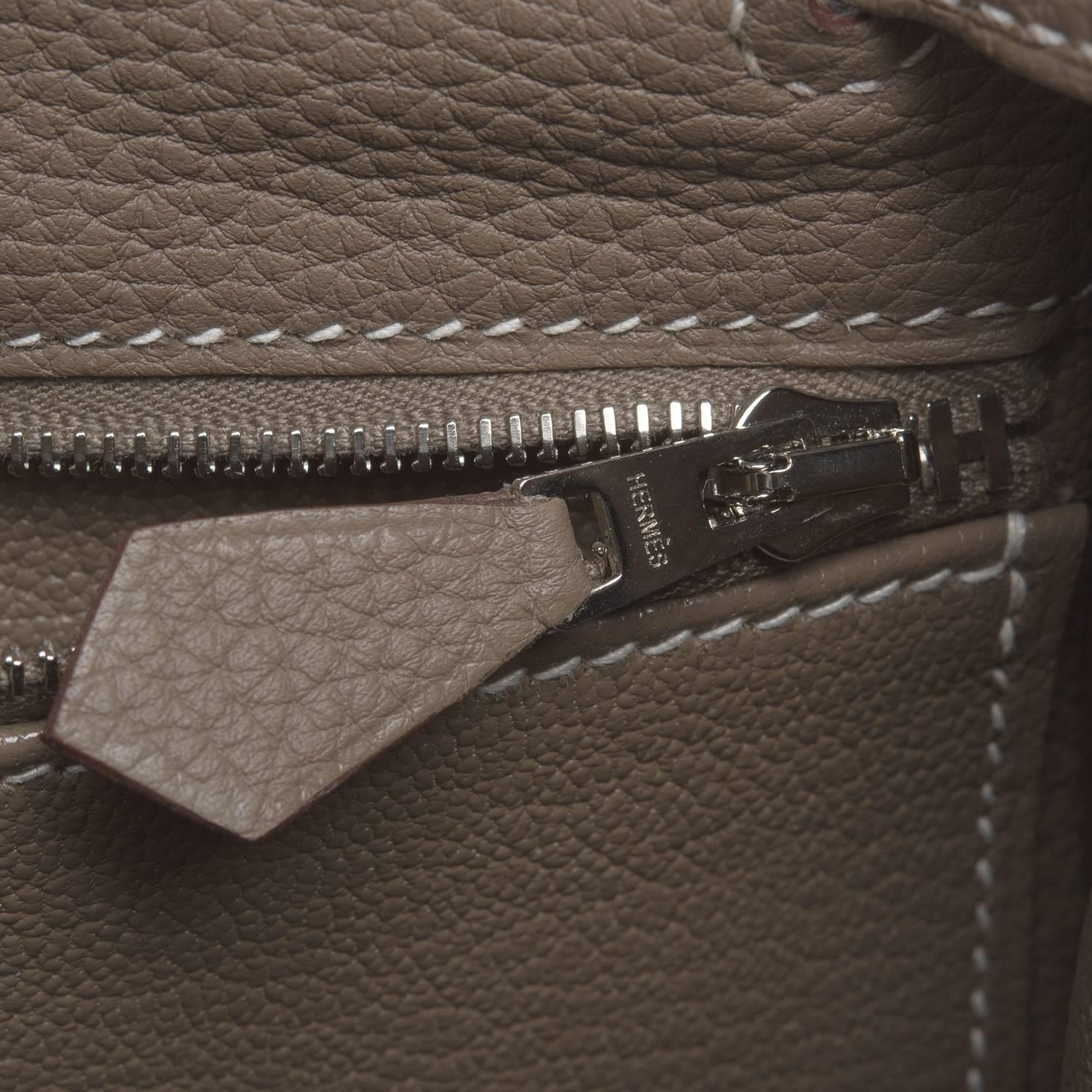 Hermes Etoupe Togo Retourne 28cm Palladium Hardware Kelly Bag For Sale 3
