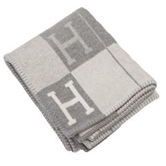 Hermes New Classic Avalon Ecru and Light Grey Blanket