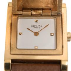 Hermes Gold Courcheval Leather Medor Watch PM