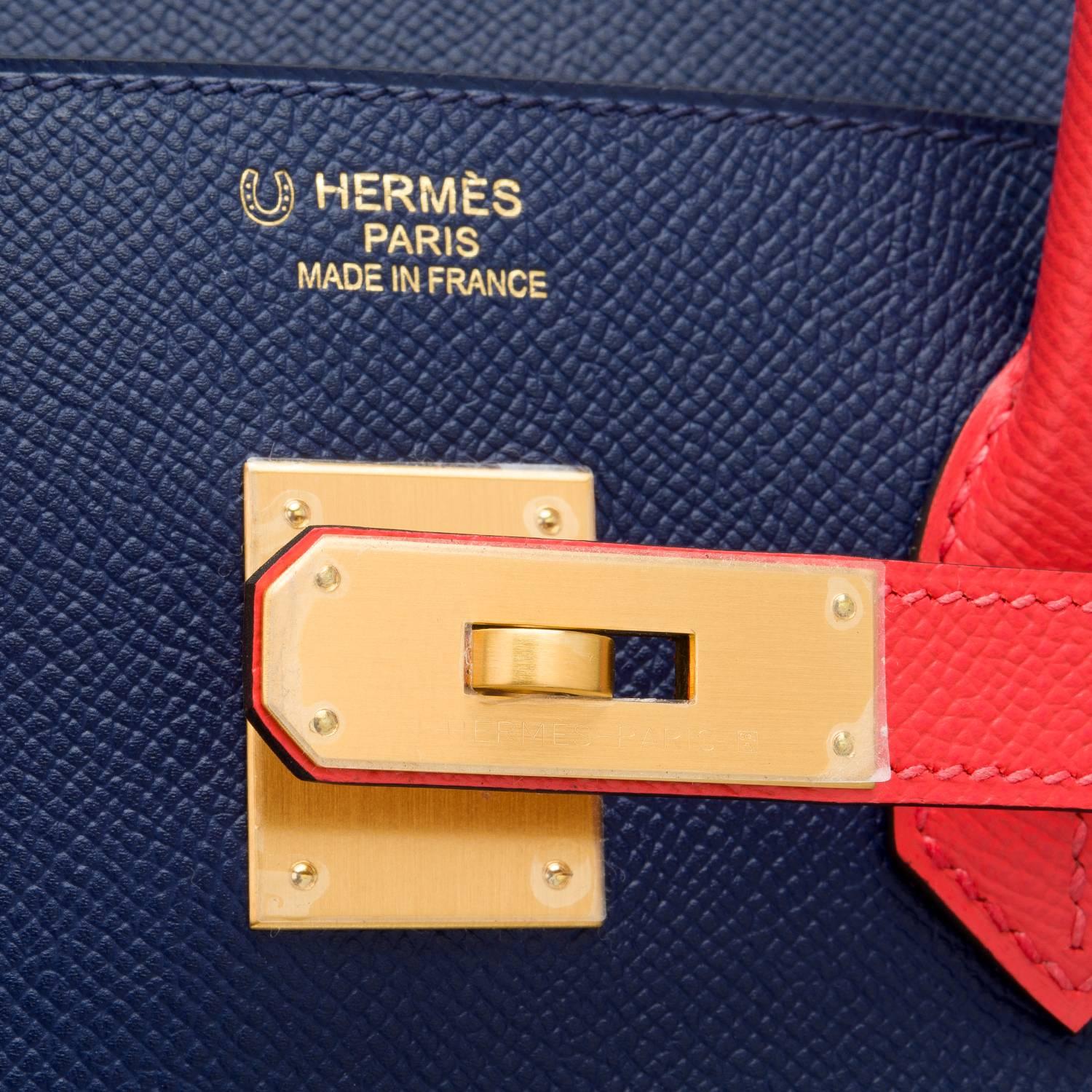 Hermes HSS Bi-color Blue Sapphire And Rose Jaipur Epsom Birkin 35cm 1