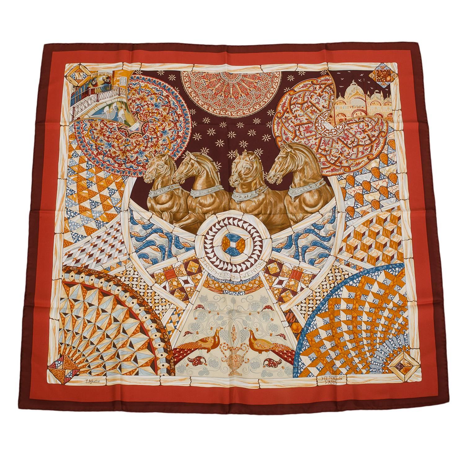Hermes "Trophees de Venise" Silk Scarf 90cm
