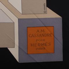 Hermes Vintage "Perspective" A. M. Cassandre Silk Twill Scarf 90cm