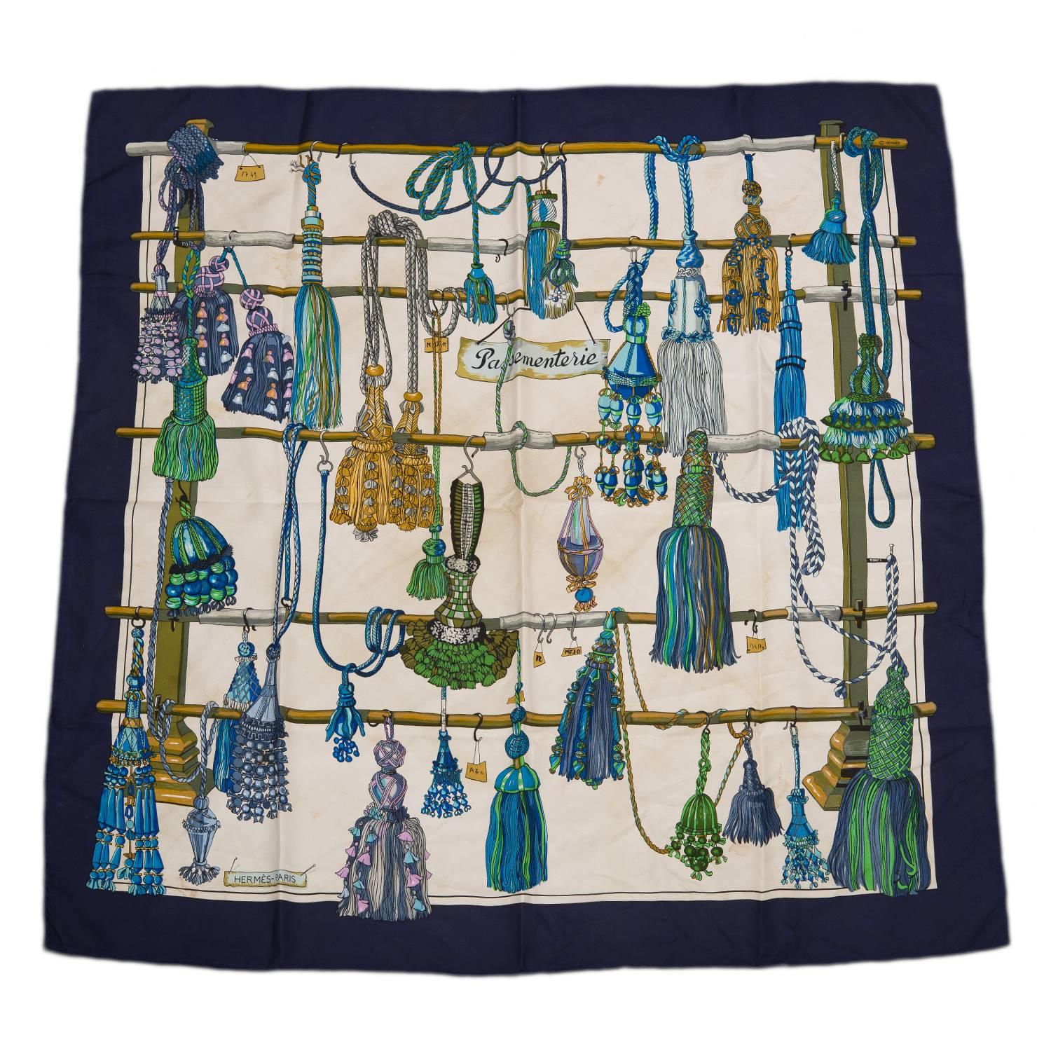 Hermes Vintage "Passementerie" Silk Scarf 90cm  For Sale