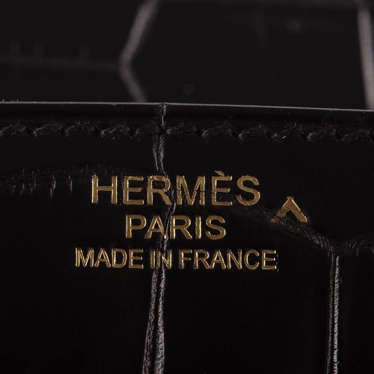 Hermès Miel Shiny Porosus Crocodile Birkin 30cm Gold Hardware