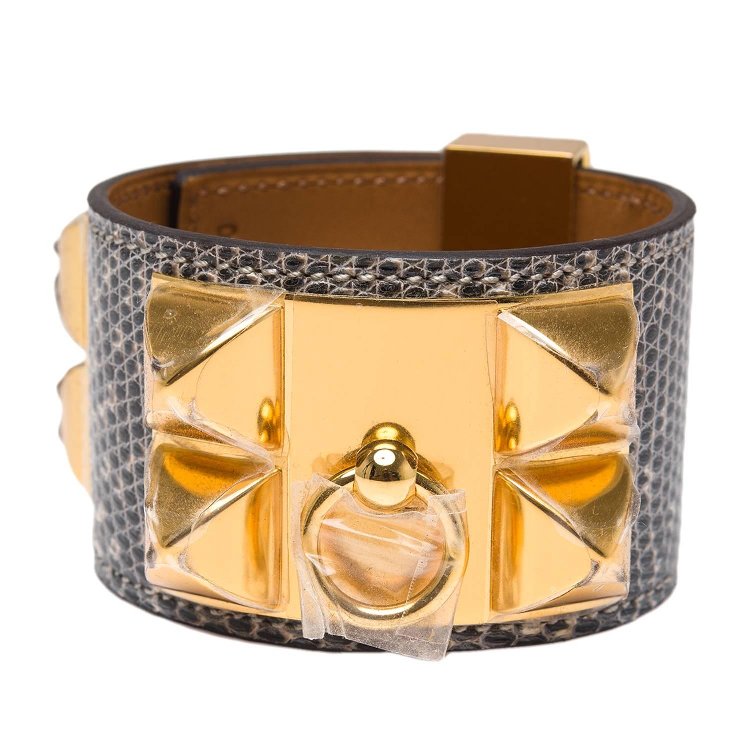 Hermes Ombre Lizard Collier De Chien (CDC) Bracelet Small For Sale