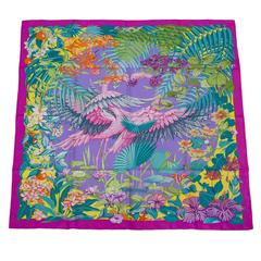 Hermes "Flamingo Party" Silk Twill Scarf 90cm