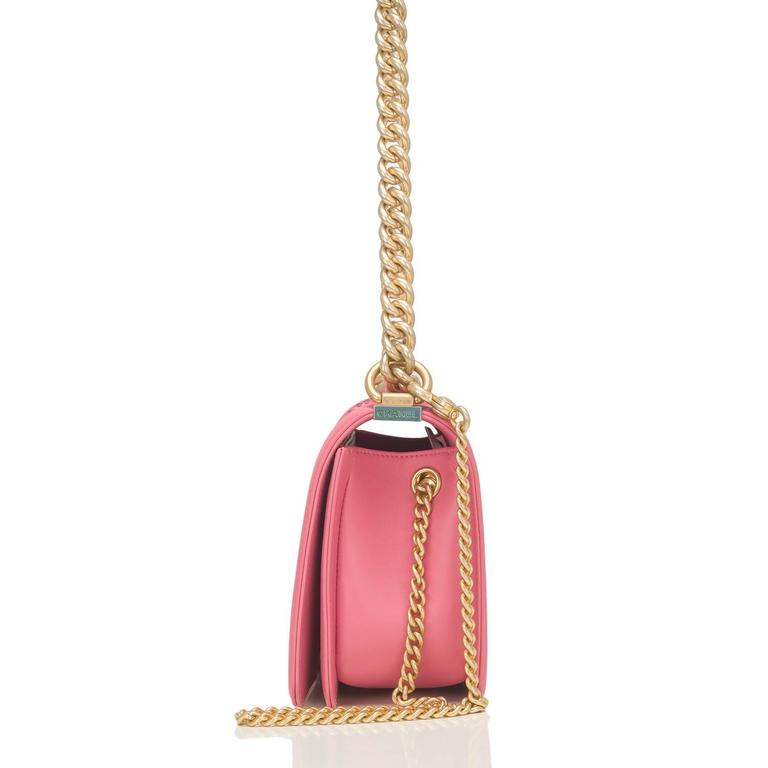 Chanel Pink Python Medium Boy Bag For Sale at 1stDibs