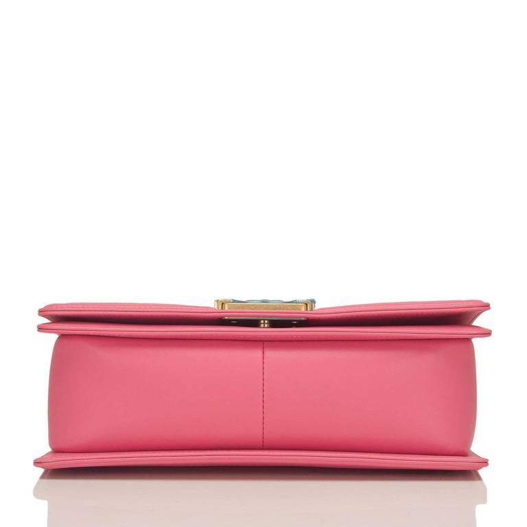 Chanel Pink Python Medium Boy Bag For Sale at 1stDibs