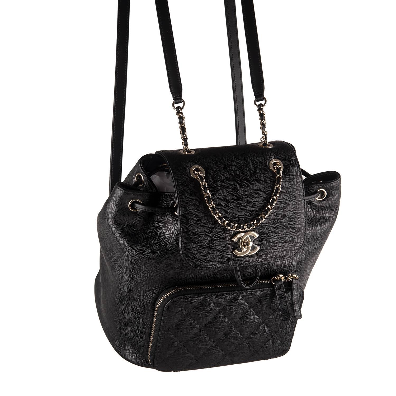 Chanel Black Caviar Business Affinity Backpack In New Condition In New York, NY