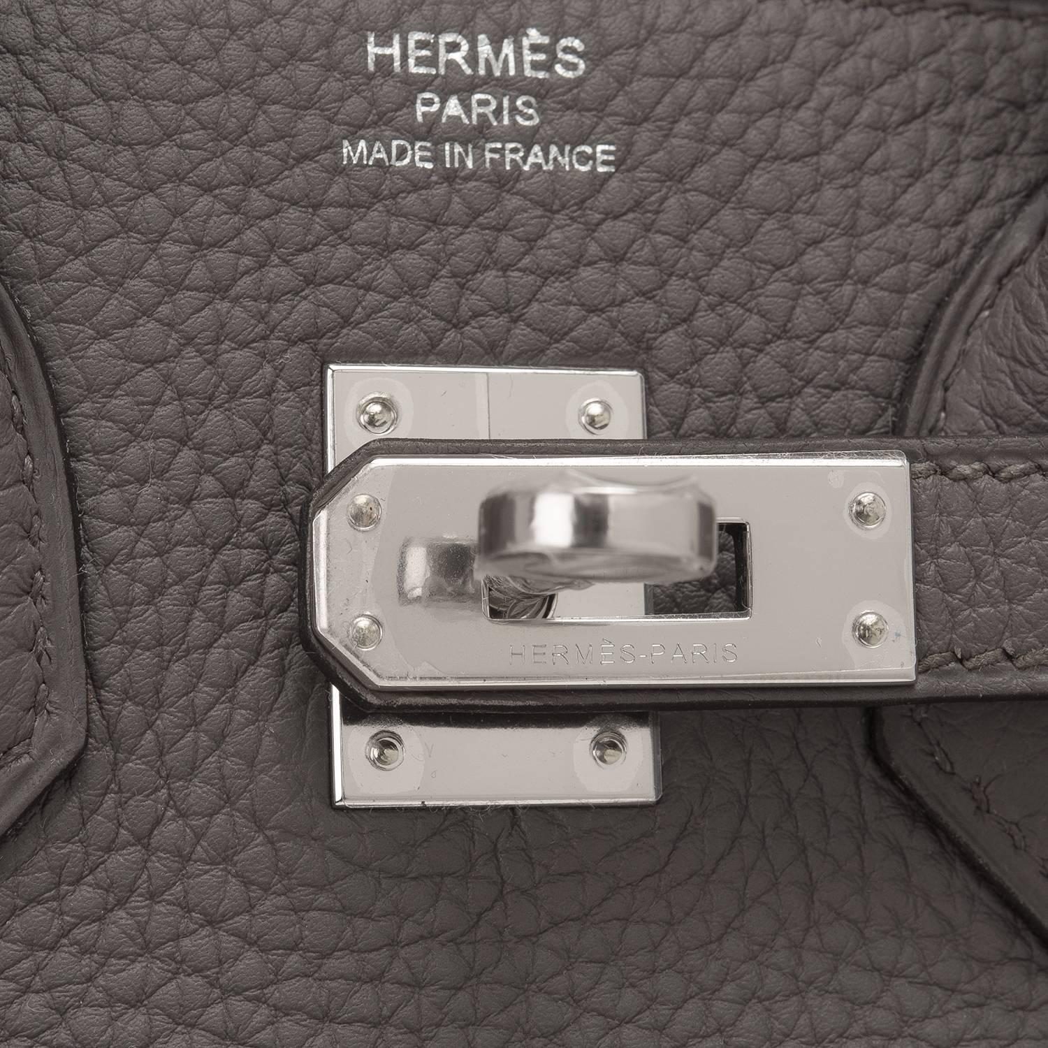 Hermes Etain Togo Birkin 25cm Palladium Hardware For Sale 1