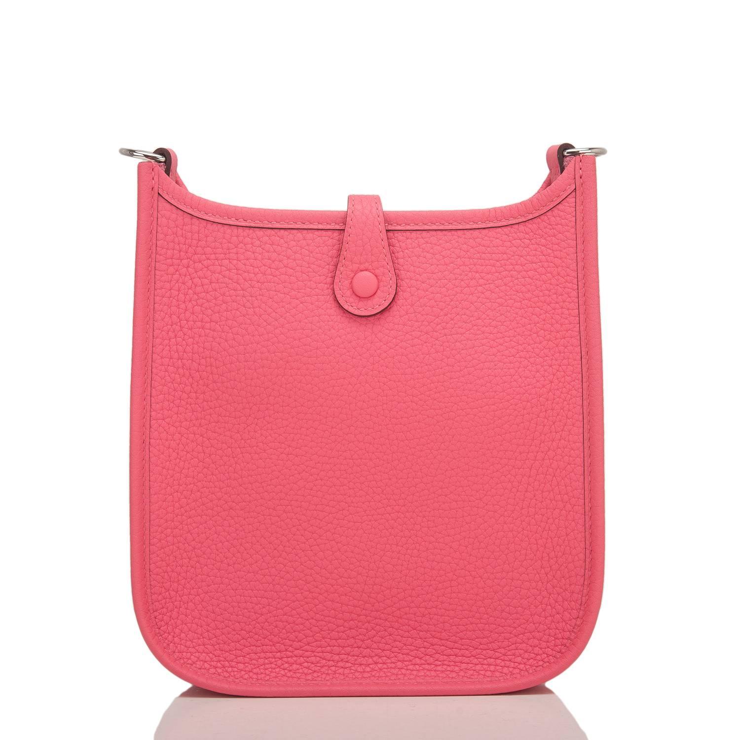 Hermes Rose Azalee Clemence Evelyne TPM Bag In New Condition For Sale In New York, NY