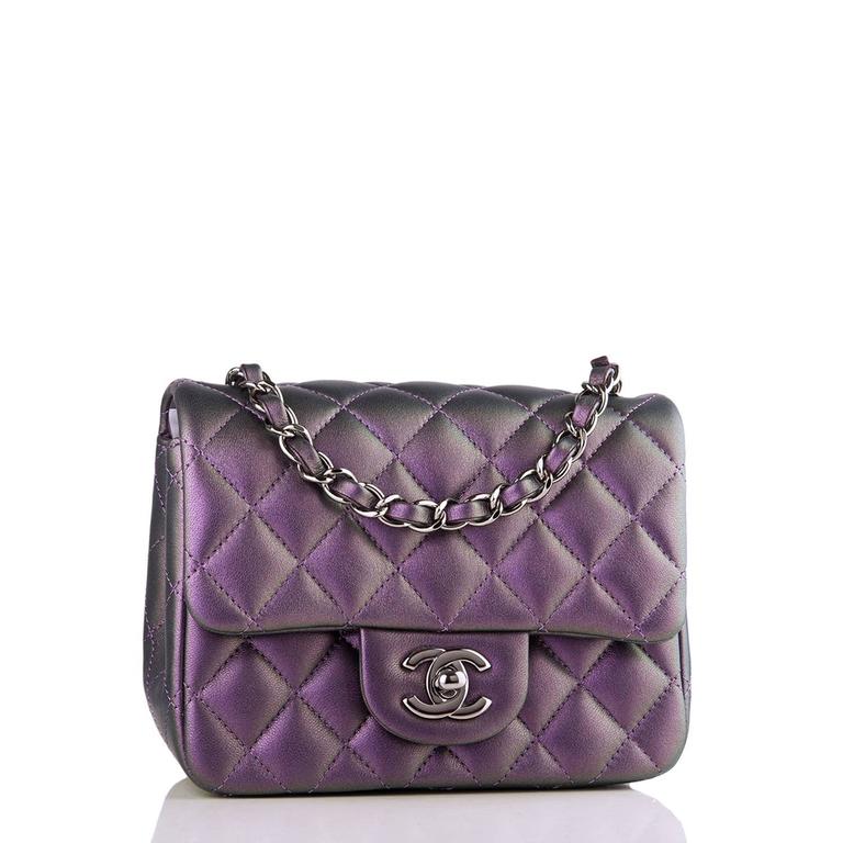 chanel purple flap bag