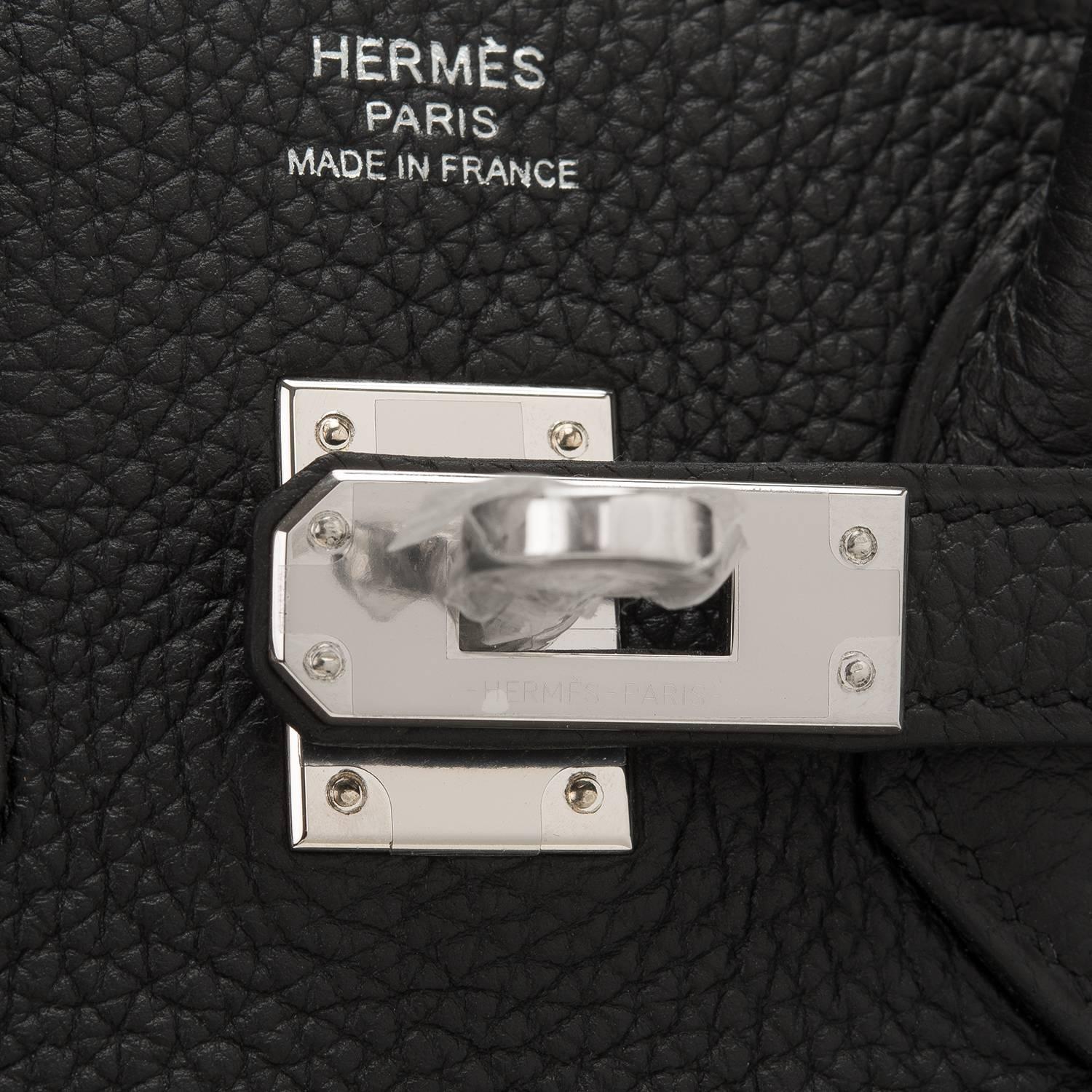 Hermes Black Togo Birkin 25cm Palladium Hardware For Sale 2