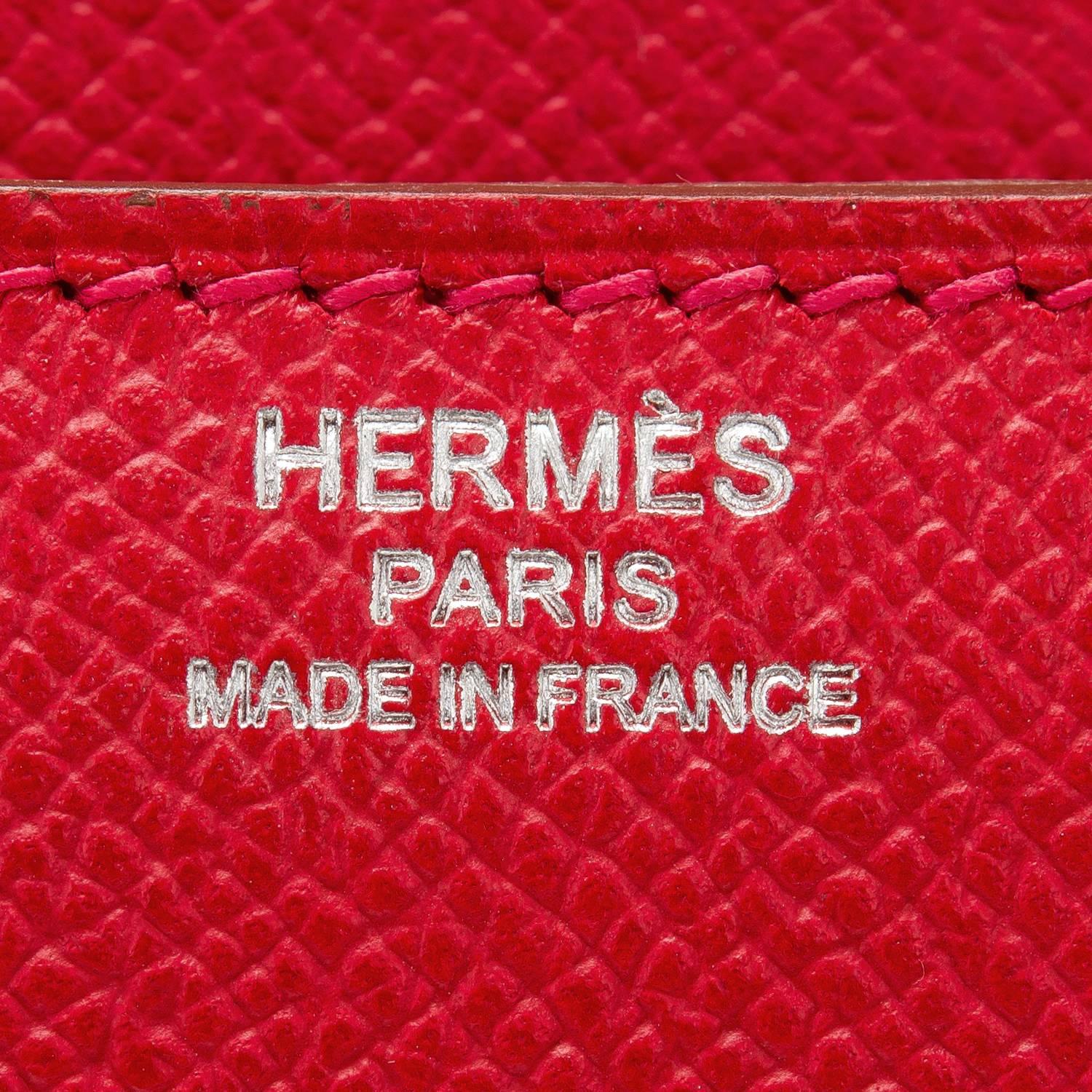 Hermes Rouge Casaque Epsom Constance Elan 25cm For Sale 3