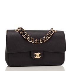 Chanel Black Caviar Medium Classic Double Flap Bag NEW
