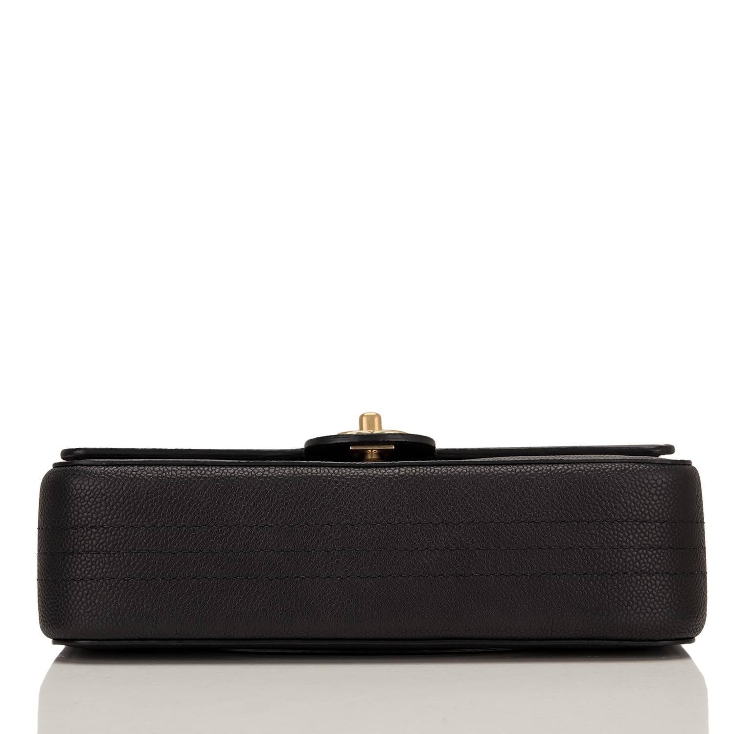 Chanel Black Caviar Medium Classic Double Flap Bag NEW For Sale 1