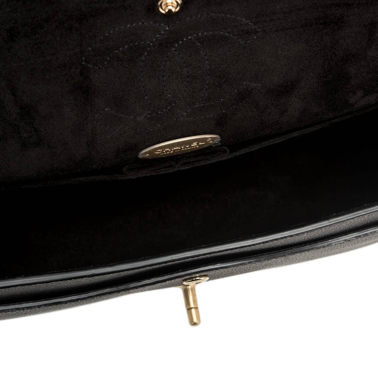 Chanel Black Caviar Medium Classic Double Flap Bag NEW For Sale 3