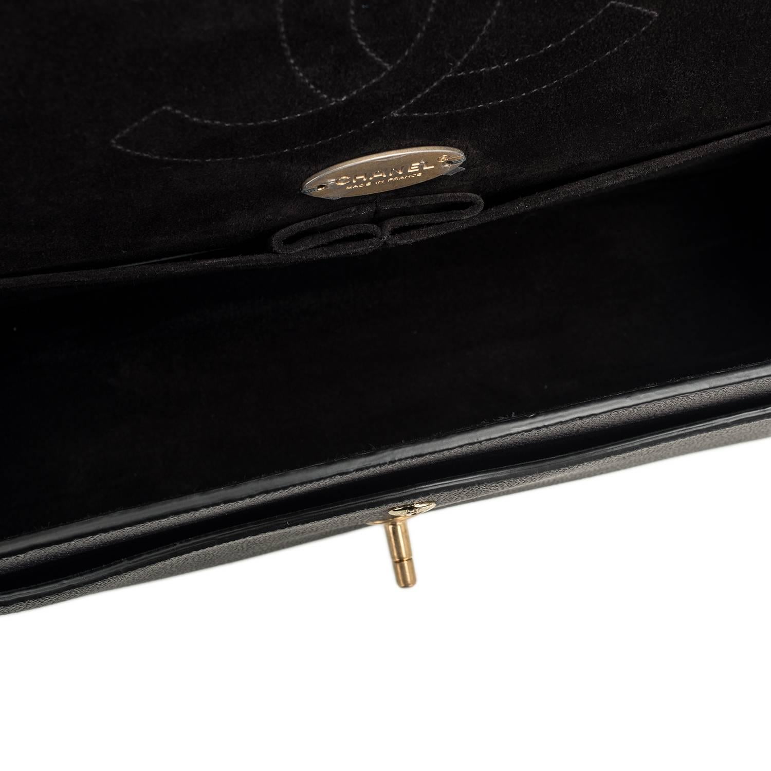 Chanel Black Caviar Jumbo Classic Double Flap Bag NEW For Sale 4