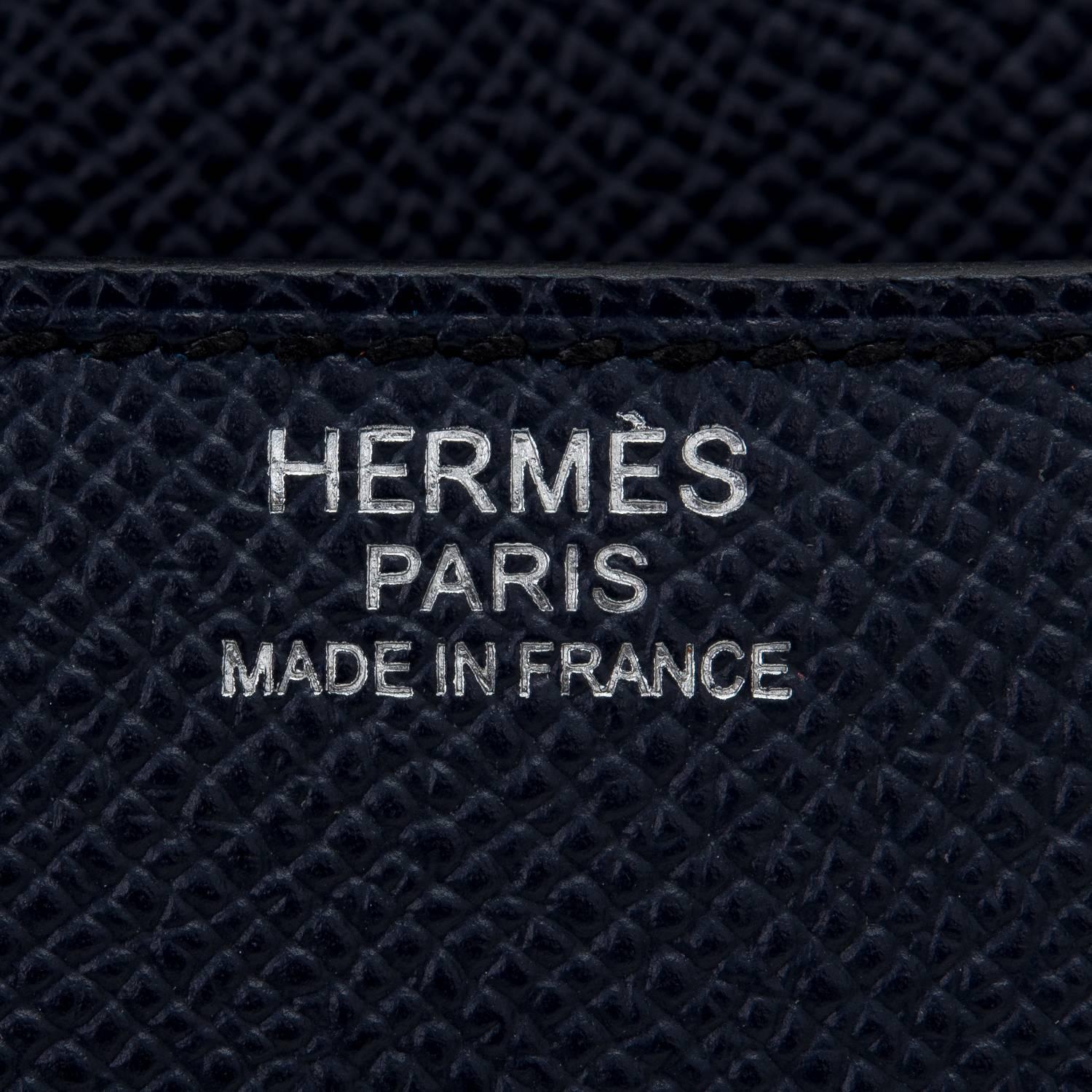 Hermes Indigo Epsom Constance 24cm Palladium Hardware NEW For Sale 4
