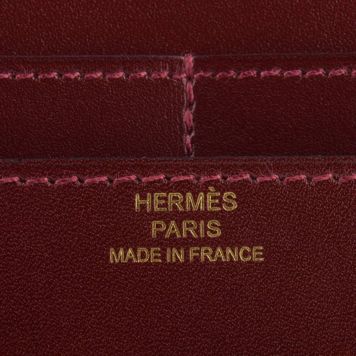 Hermes Rouge H Box Constance Compact Wallet For Sale 1