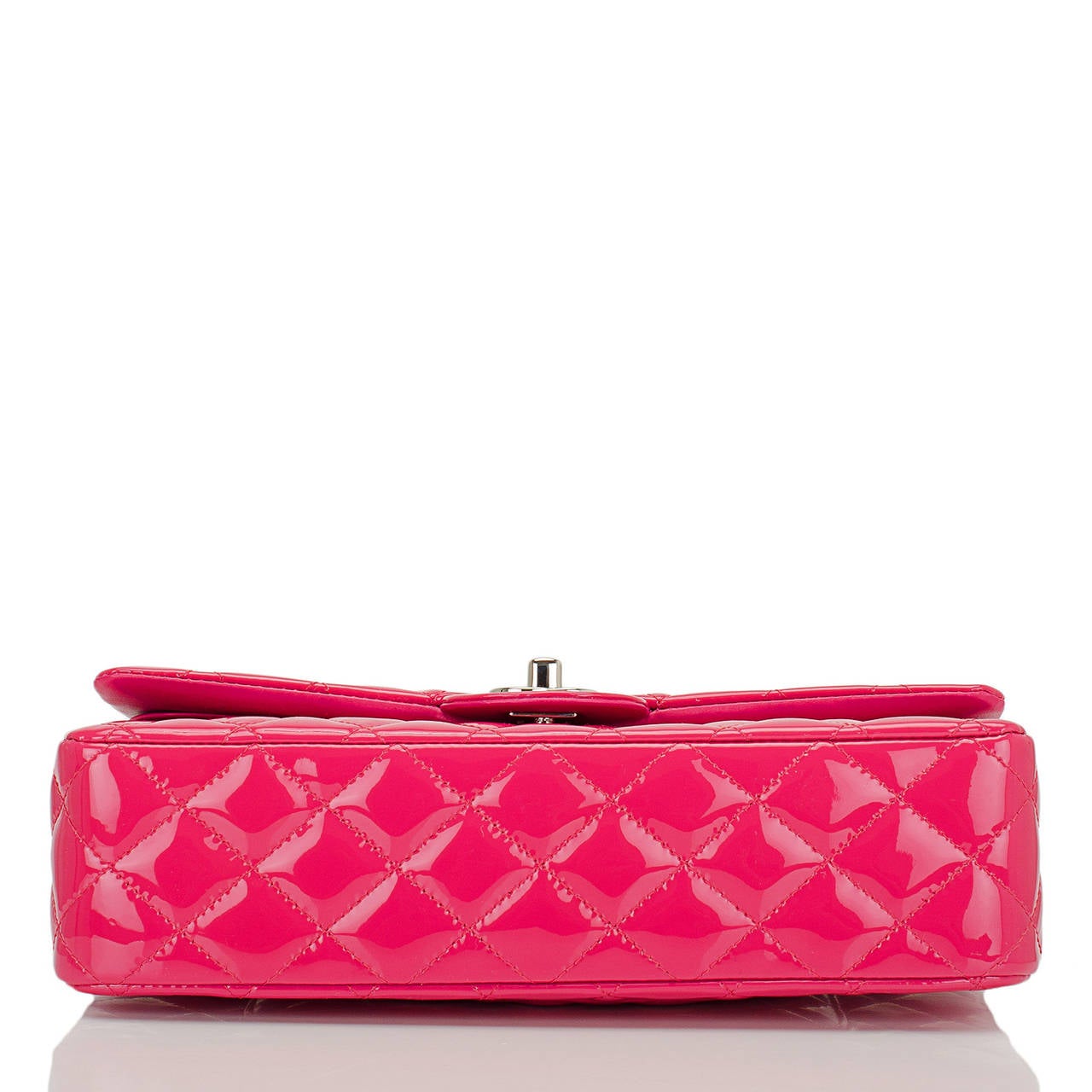 Chanel Pink Quilted Patent Medium Classic Double Flap Bag NEW at ...