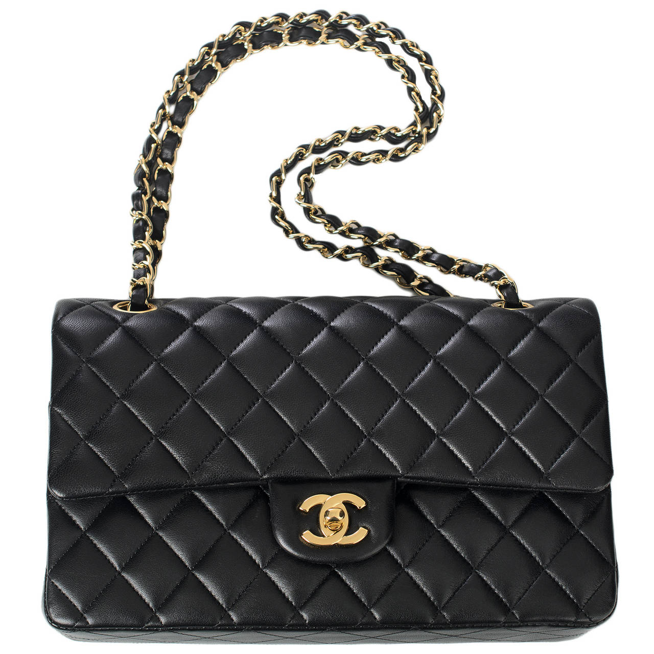 Chanel Black Quilted Lambskin Large Classic Double Flap Bag 1